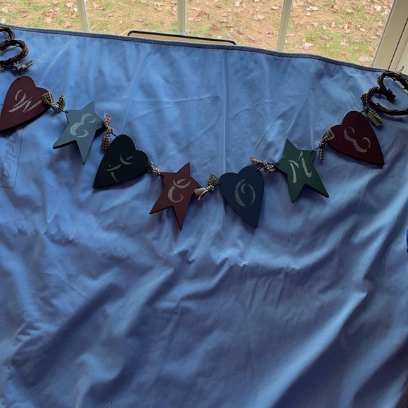 Primitive sign hanging grapevine rustic county look wooden sign - Picture 6 of 7